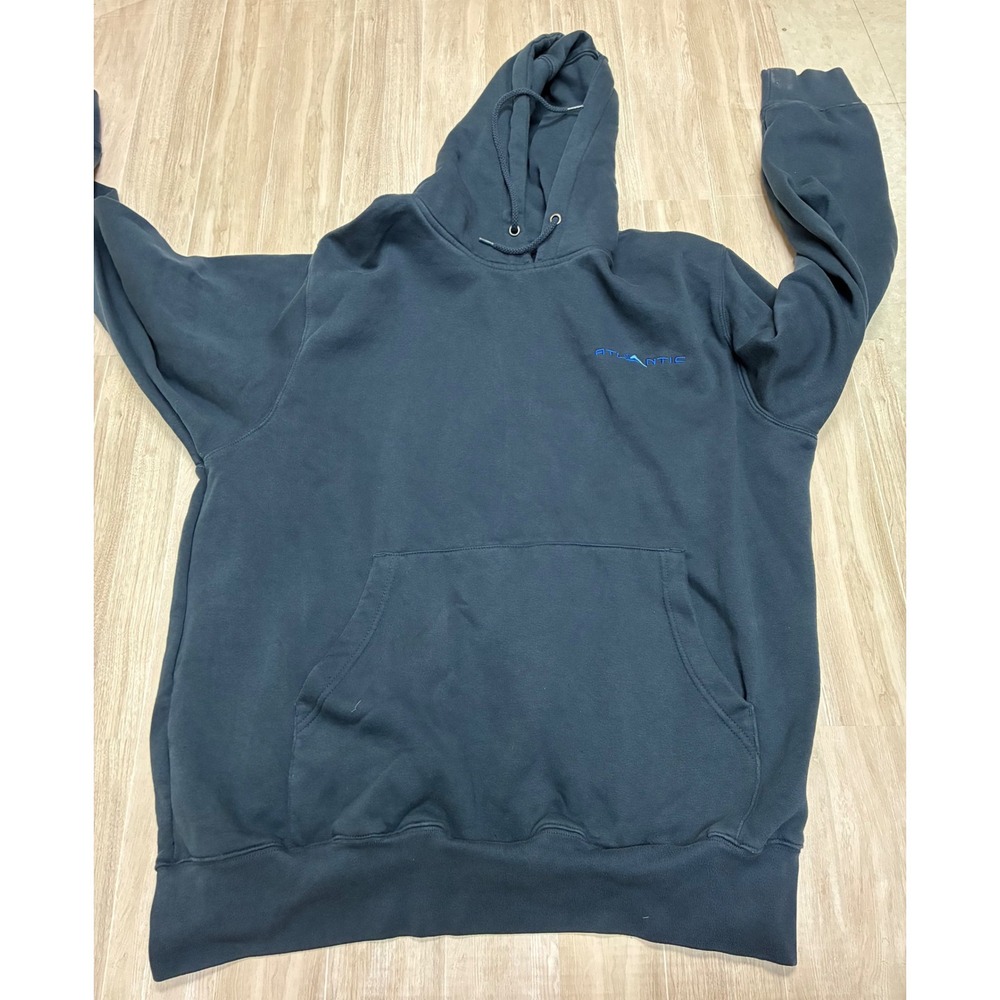 WearGuard Mens Navy Blue Atlantic Embroidered Hoodie Sweatshirt XL